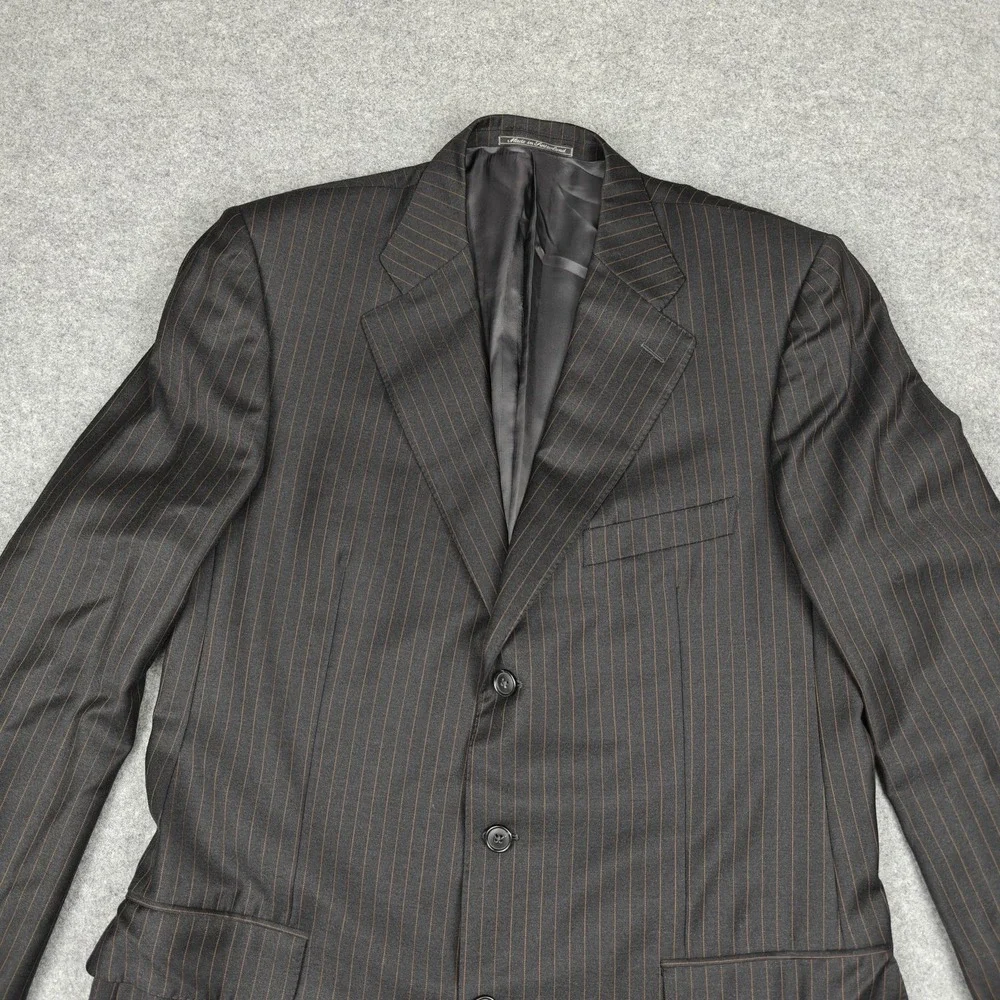 Ermenegildo Zegna Blazer Mens IT 54 Gray Wool Pinstripe Trofeo Suit Jacket